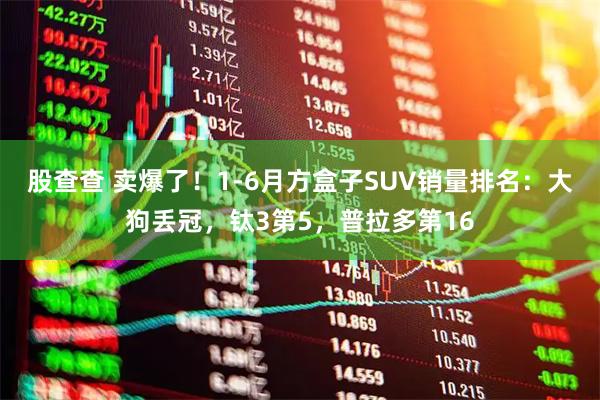 股查查 卖爆了！1-6月方盒子SUV销量排名：大狗丢冠，钛3第5，普拉多第16