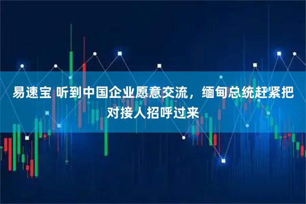 易速宝 听到中国企业愿意交流，缅甸总统赶紧把对接人招呼过来